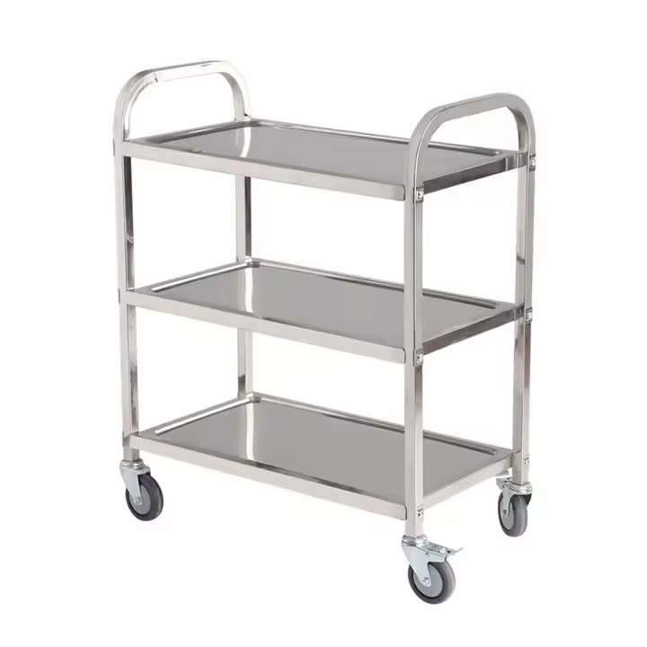 3 Tiers Stainless Steel Serving Trolley Cart