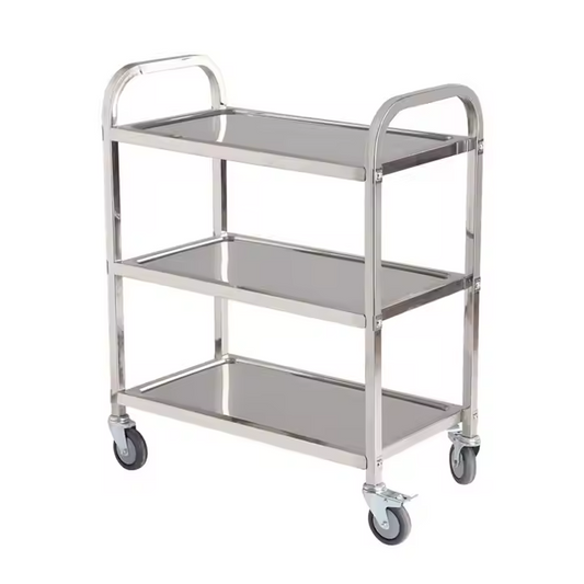 3 Tiers Stainless Steel Serving Trolley Cart