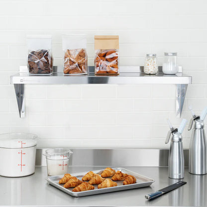 16-Gauge 430 Stainless Steel Solid Wall Shelf - Medium Duty 36" x 12" x 10"