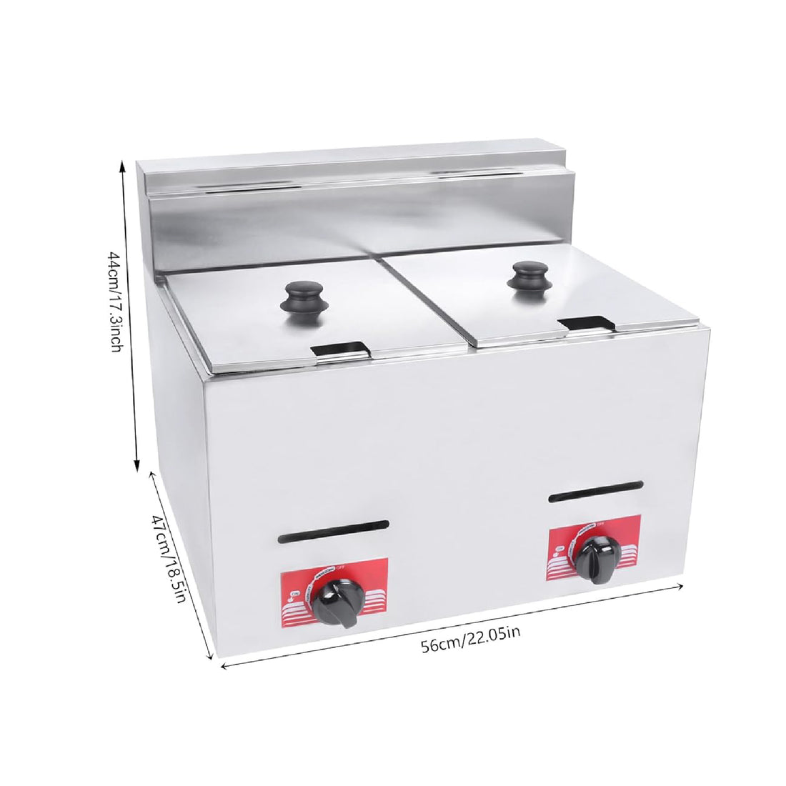 LinCon Table Top Gass Double Fryer Machine 6L